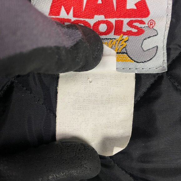 Vintage Mac Tools Jacket Men's XL Black Wool Leather Varsity Letterman Bomber - Picture 7 of 13